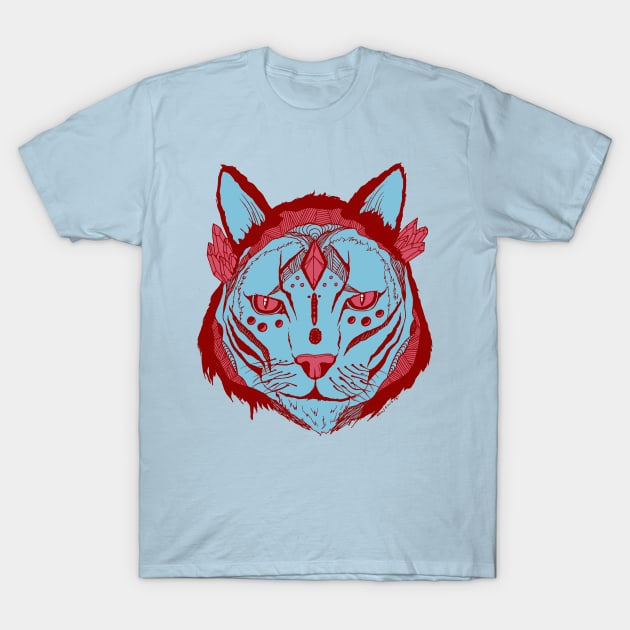 Pastel Tones Mystical Tribal Cat T-Shirt by kenallouis